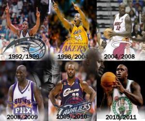 yapboz Shaquille O&#039;Neal NBA tarihinin en dominant oyuncusu olarak. 1 Haziran&#039;da 2011 emekli duyurdu